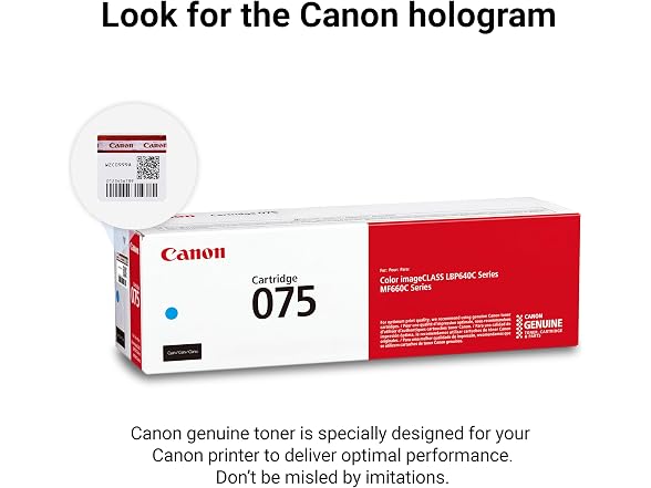 Canon Genuine 075 Cyan Toner Cartridge