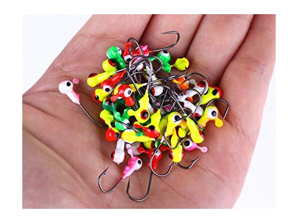 Fishing Jig Hooks Set, 50-Pack Multi-Color Lead Jigs