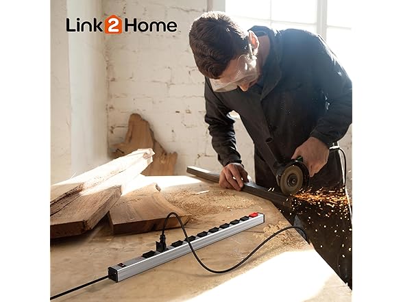 Link2Home Heavy Duty Power Strip,10ft