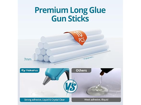 Tilswall Hot Glue Gun Kit with 30 Glue Sticks Blue