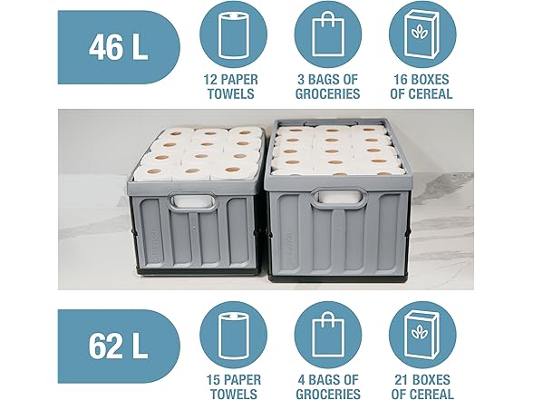 CleverMade Collapsible Storage Bins- Obsidian 3PK