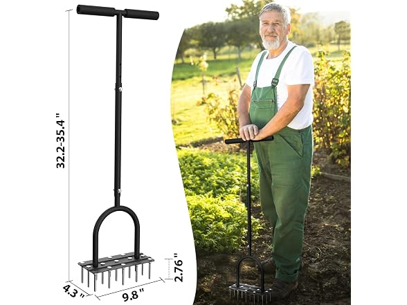 TOPHDY GAR-63 Lawn Aerator Spike Tool, 15 Spikes