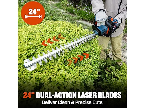 SENIX 40V Max 24-Inch Cordless Hedge Trimmer