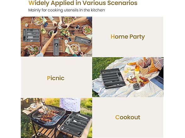 K KORKUAN Silicone Silverware Organizer