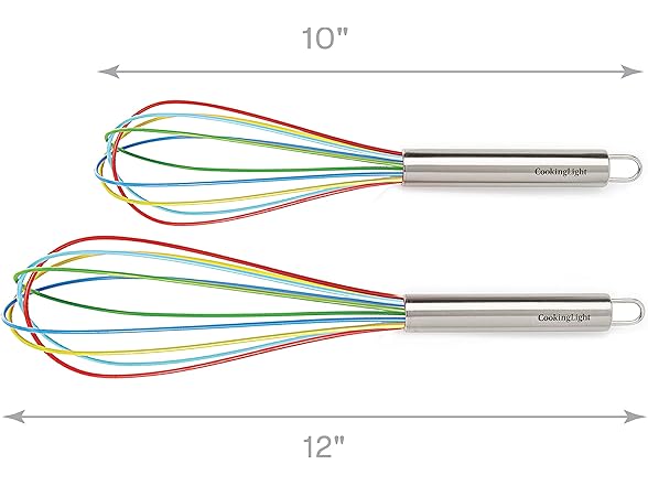 Cooking Light 2 Piece Silicone Whisk Set