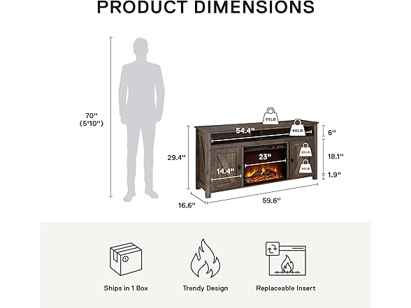 Ameriwood Home Farmington Electric Fireplace