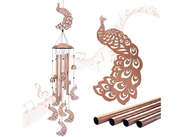 EZTZEN Peacock Wind Chimes
