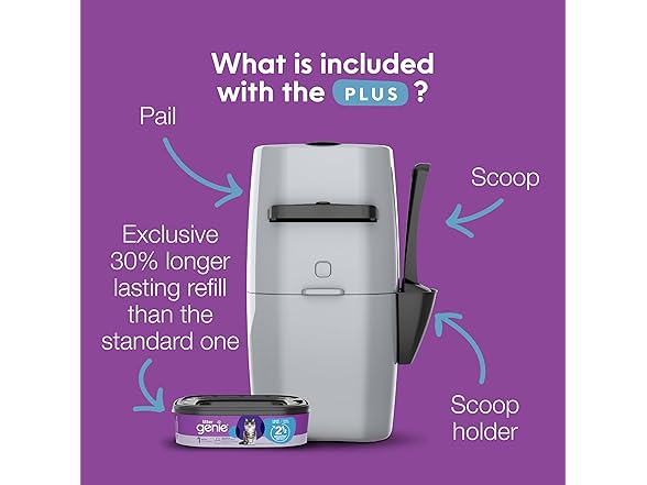 Litter Genie Plus Pail (Silver) Cat Litter Box