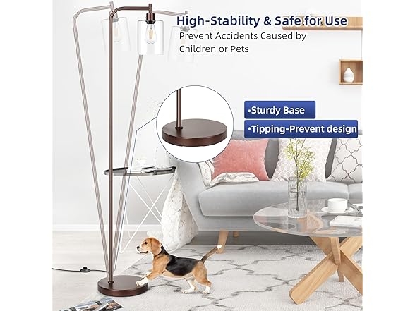 Bosceos Brown Floor Lamp
