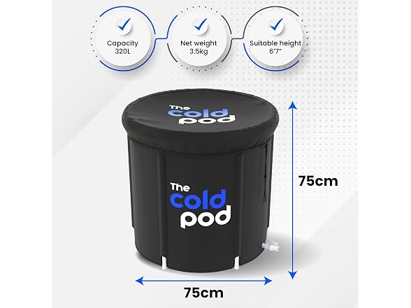 Ice Bath Tub for Athletes with Cover 88 Gal Cold Plunge