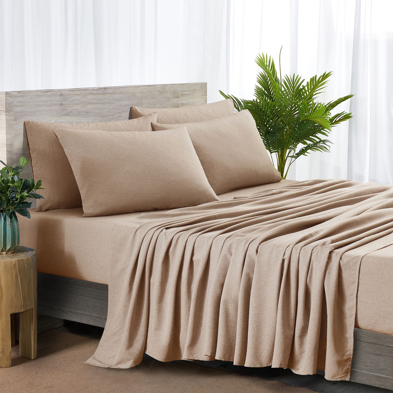 Rayon From Bamboo 2000 Count 6 Pc Chambray Sheet Set - Gallery 10