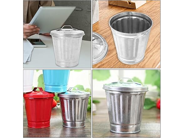 TOYANDONA Galvanized Trash Can Bucket