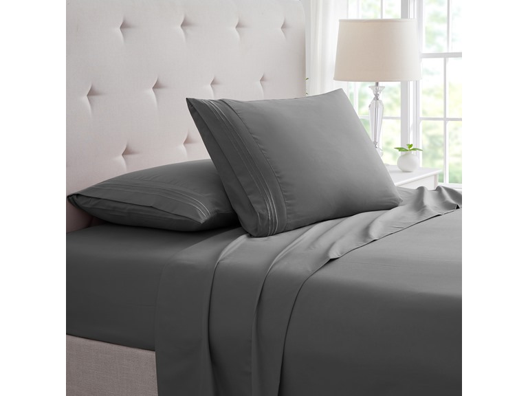 Bamboo 4 Piece 1800 Count Luxury 3-Line Embroidered Sheet Sets