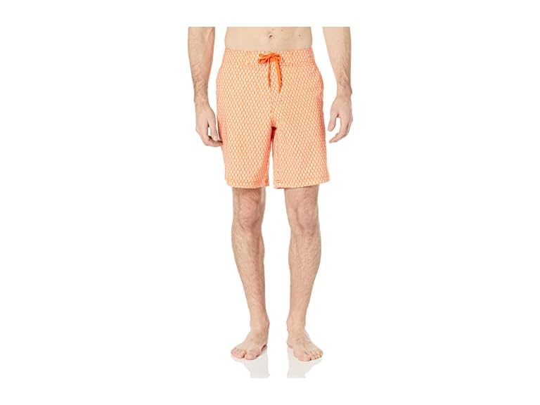 Amazon Essentials Men's Board Shorts, Orange Surfboards Geo, Medium