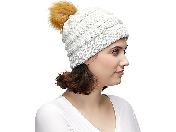 C.C CC Fur Pom Winter Fall Trendy Chunky