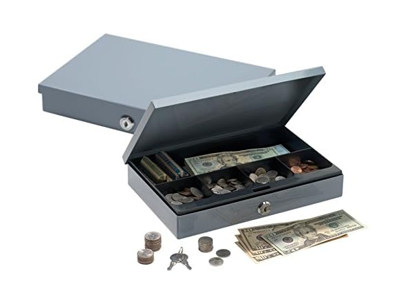 Office Depot Ultra-Slim Cash Box With Security Lock,