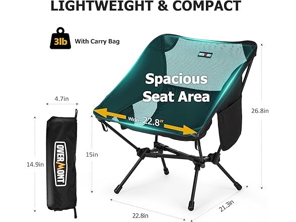 Overmont Ultralight Portable Camping Chair