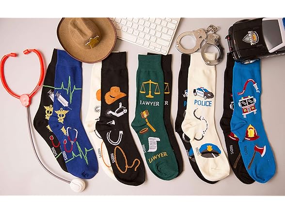 Foozys Police Man Crew Socks 2 Pair 10-13