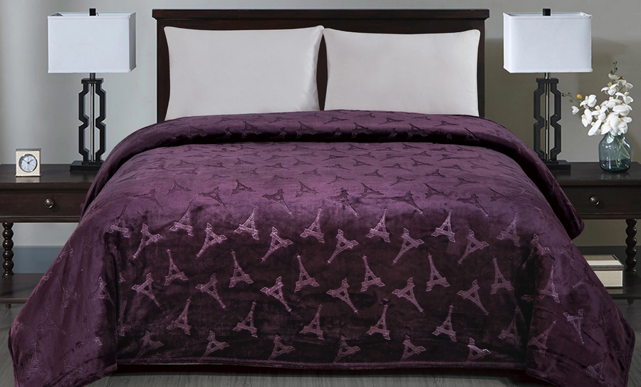 Eiffel Tower Embossed Sherpa Throw - Gallery 10
