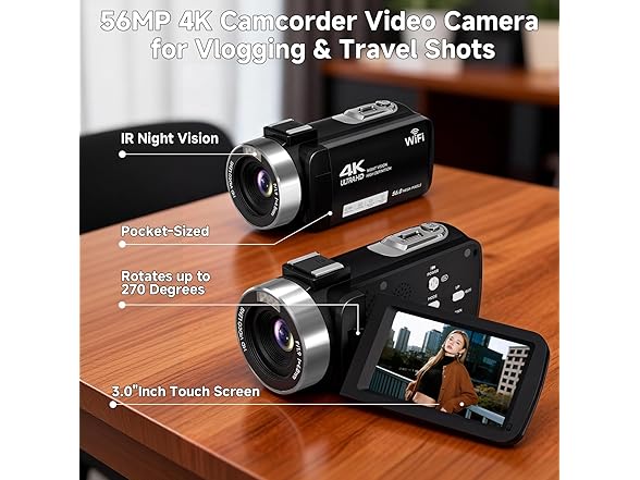 SMARTKLIK Black 4K Camcorder