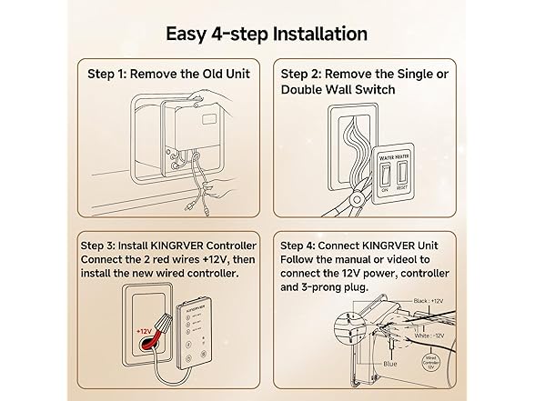 10 Gallon RV Tank Water Heater, KINGRVER HybridShower 10 Pro (Open Box)