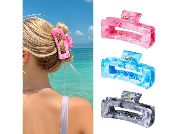 SHINLEA 3Pcs Hair Claw Clips for Women