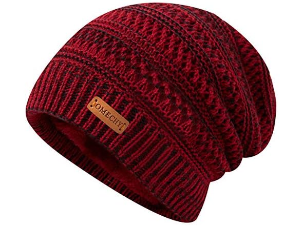 Omechy (OS) Beanie Thick Fluffy Lined Knit Cap