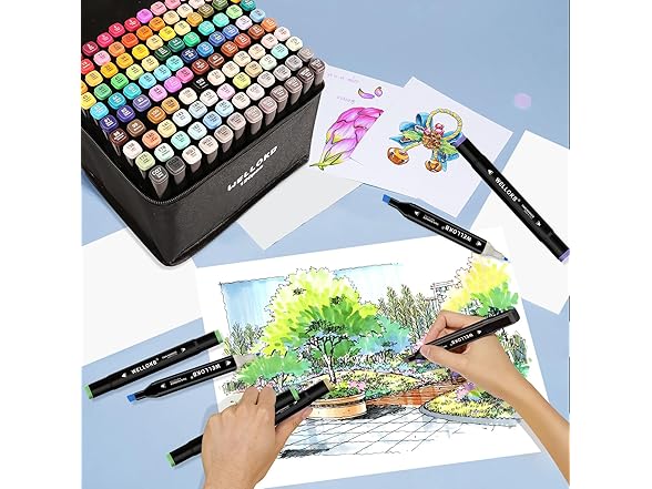 60 colors Dual Tip Alcohol Markers