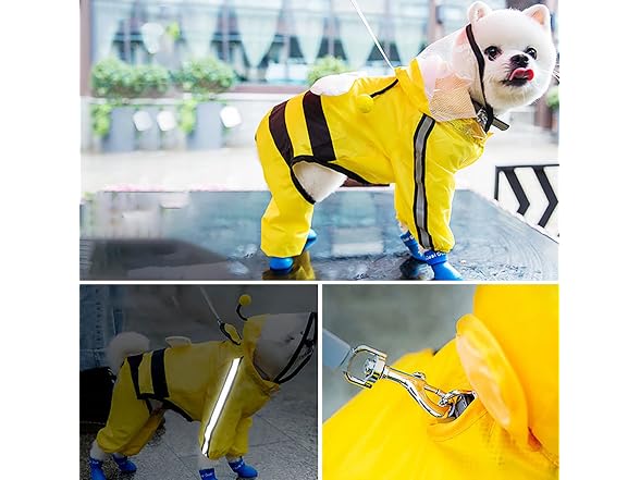 Dog Raincoat Pet Waterproof Clothes with Tra