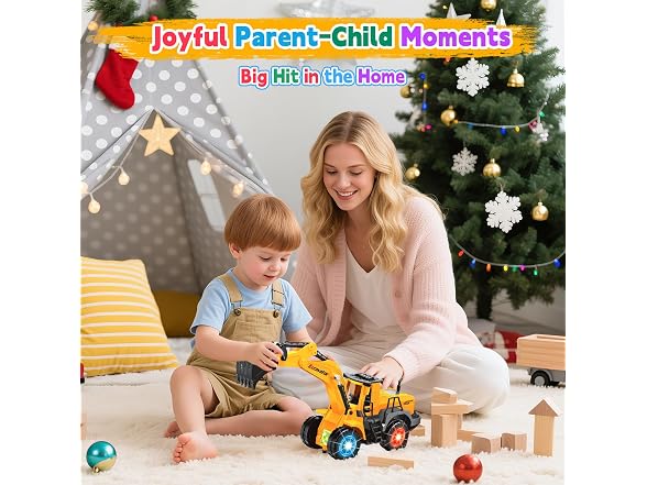 ALOTJOY Lights Music Excavator Truck Toy