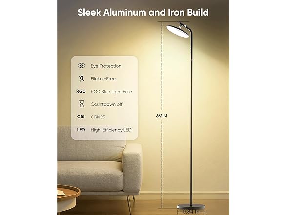 RUNBARRY LED Floor Lamp with Remote
