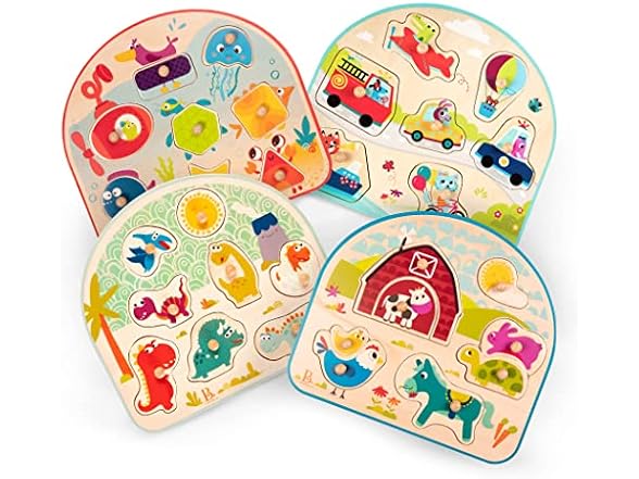 B. toys – 4 Wooden Peg Puzzles