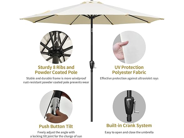 Simple Deluxe 9' Patio Umbrella Outdoor