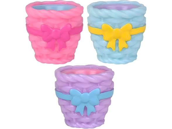 Squeezy Pop Up Bunny in Easter Basket Toy 12PK