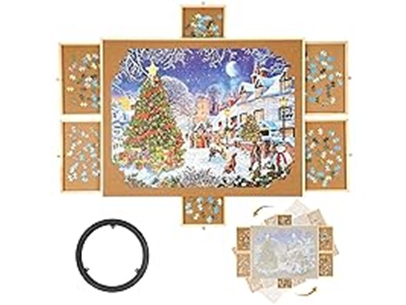 1500 Piece Rotating Puzzle Board with Drawers and Cover