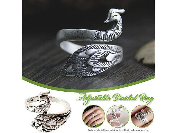 Advanced Peacock Ring, Adjustable Crochet