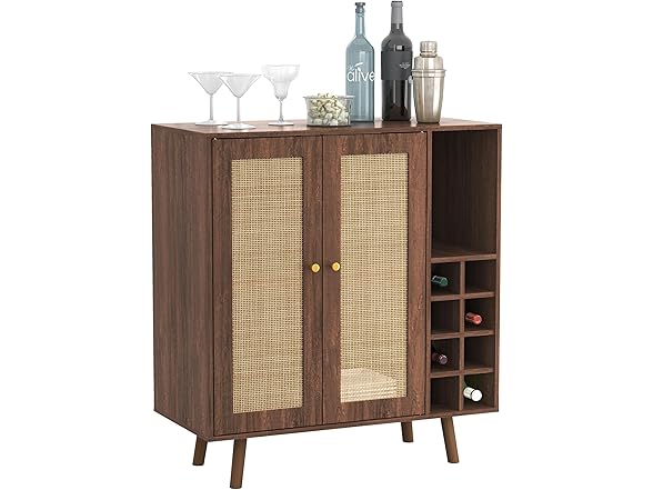 Atlantic Loft & Luv Remy Boho Mid-Century Bar Cabinet