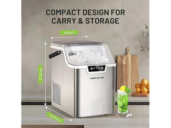 Nugget Countertop Ice Maker with Soft Chewable Ice 40Lbs