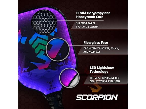 SCORPION Pioneer Pickleball Paddle LED