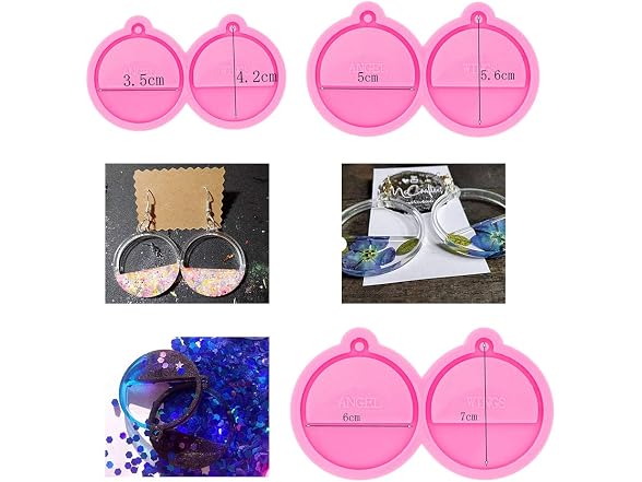 Angel Wings 3Pcs Resin Earring Molds Retro Circle Style