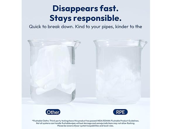 RPE Life Flushable Wet Wipes 6 Large Packs