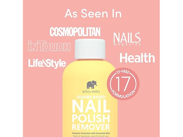 ella+mila Jojoba Nail Polish Remover Non-Acetone