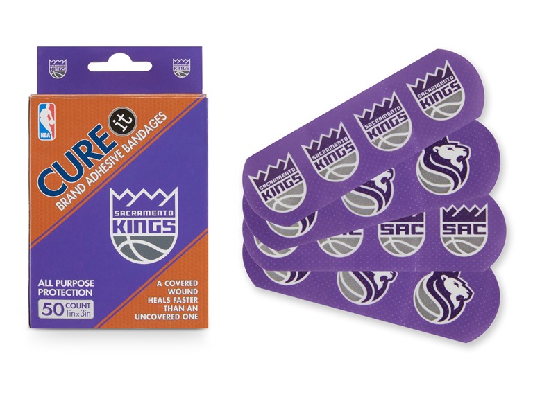 CURE IT  TRX-NBA-SCRKIN 10-Pack / 500ct 500ct NBA Team Adhesive Bandages  Sacramento Kings