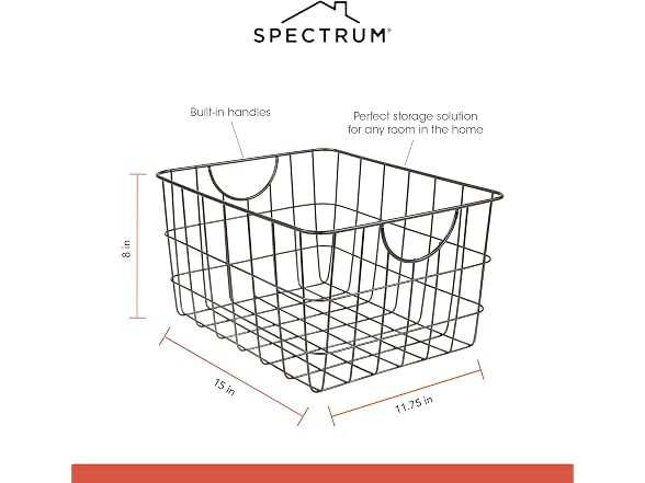 Spectrum Utility Steel Wire Storage Basket 