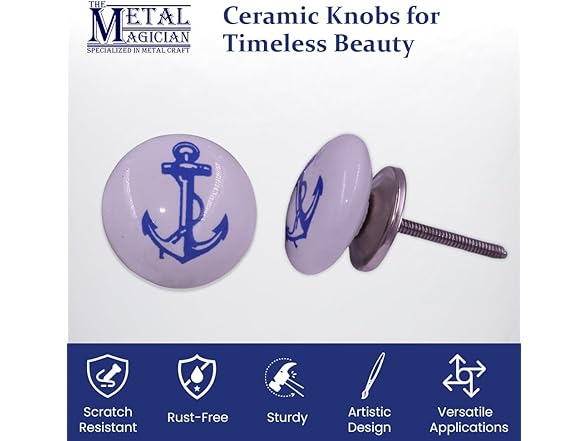 Metal Magician Cabinet Knobs Blue 6pc