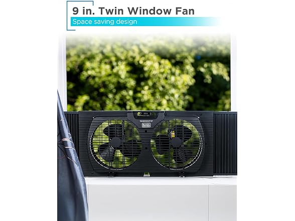 BLACK+DECKER BFW9MB 9 in. Twin Window Fan - Black
