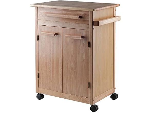 Winsome Wood Kitchen Cart, Natural, Single Drawer