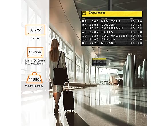 ELIVED Ceiling TV Mount | 37-75in