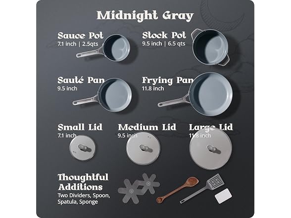 Greater Goods 12pc Ceramic Set, Gray