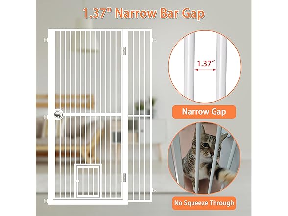 MODCART 61" Extra Tall Cat Gate for Doorway